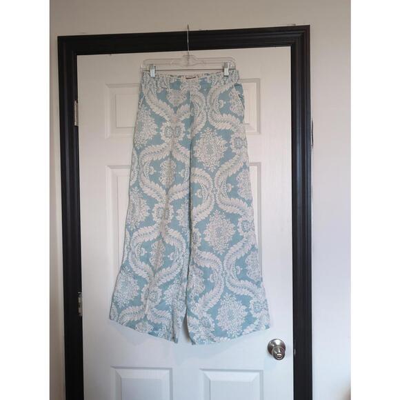 Small blue floral linen pants - Picture 1 of 5